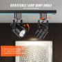 VEVOR Cabezales de iluminación LED para pista, 6,5 W, 3000 K, 470 lm, blanco cálido, cabezal de luz de pista tipo H regulable, CRI85+, reproducción de color verdadero, ángulo de inclinación ajustable, accesorio de iluminación para venta al por menor, paquete de 6, negro