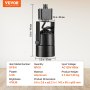 VEVOR 6 PCS Cabezales de Iluminación LED para Riel, 6,5 W, 3000 K, 470 lm, Cabezal de Iluminación Tipo H Regulable, Reproducción de Color Verdadero CRI85+, Ángulo de Inclinación Ajustable, Negro