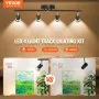 VEVOR Kit de iluminación de pista LED de 4 luces, foco de techo con brazos y cabezales de luz giratorios, accesorio de iluminación de pista de 24,8 pulgadas, incluye 4 bombillas GU10 3000 K para exposición en interiores, cocina, sala de estar