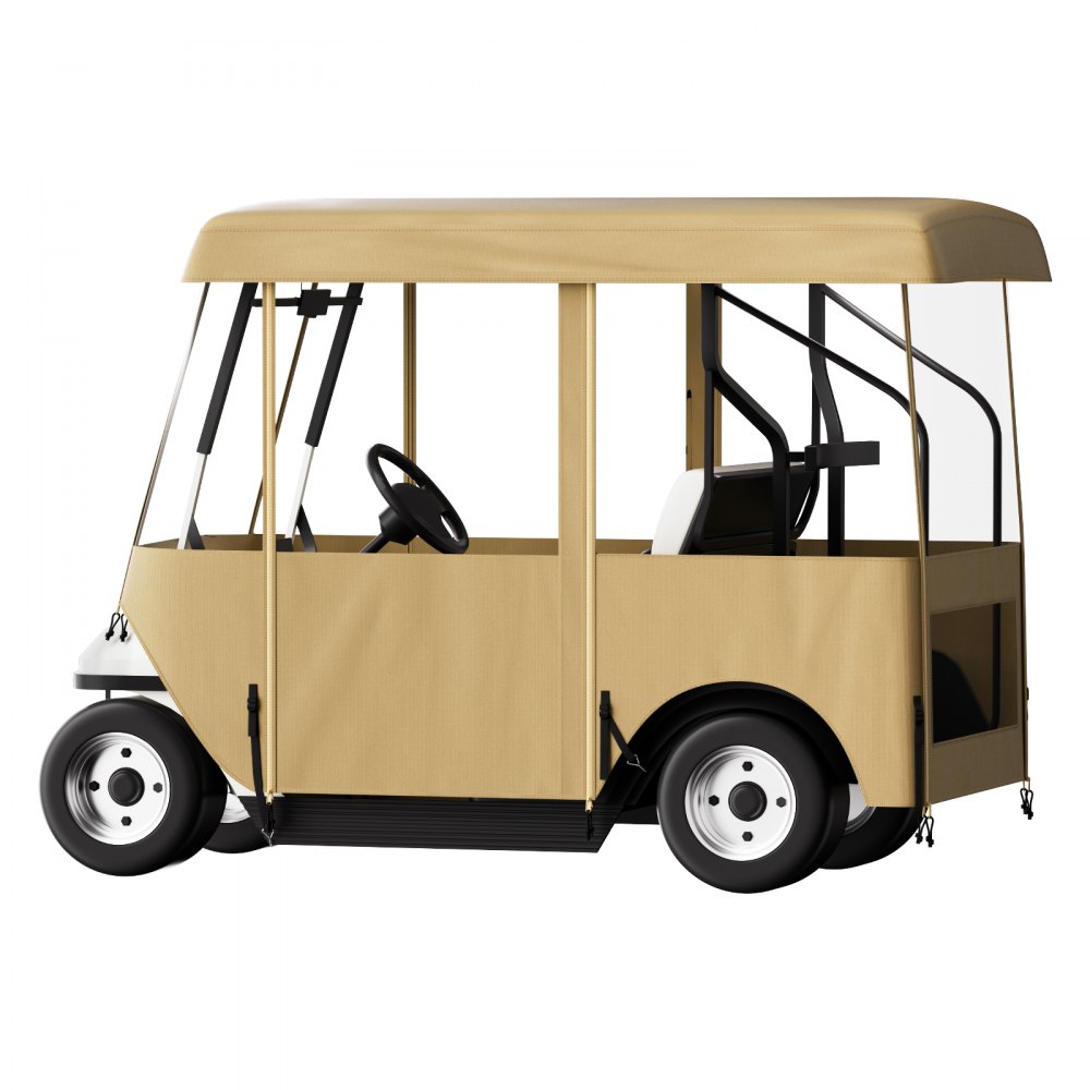Cubierta para carrito de golf VEVOR, con Fairway Deluxe de 4 lados, 300D impermeable y ventanas transparentes, compatible con carritos de golf de 2+2 plazas (techo de hasta 78,7'' de largo).