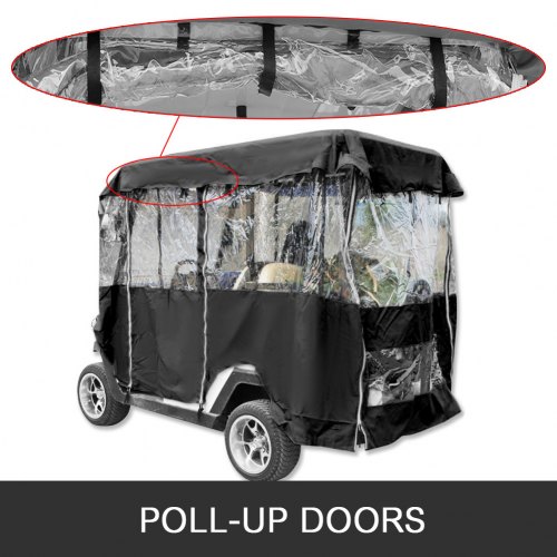 4 Pasajeros Cubierta del Carro de Golf Recinto de Conducción Puerta Enrollable Impermeable para Personas