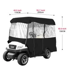 4 Pasajeros Cubierta del Carro de Golf Recinto de Conducción Puerta Enrollable Impermeable para Personas