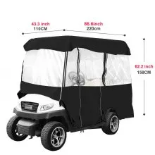 4 Pasajeros Cubierta del Carro de Golf Recinto de Conducción Puerta Enrollable Impermeable para Personas