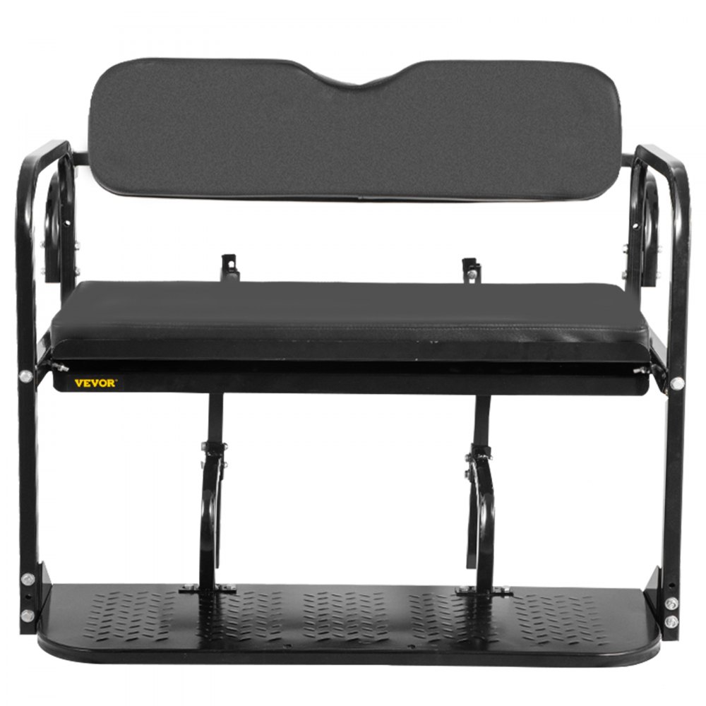 VEVOR Asiento trasero para carrito de golf, asiento trasero para carrito de golf para Yamaha G2 y G9, carrito de golf de gas/eléctrico, asiento trasero para carrito de golf resistente, capacidad de 1102 libras, kit de asiento trasero plegable de acero negro para carrito de golf