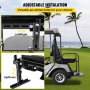 VEVOR Asiento trasero para carrito de golf, asiento trasero para carrito de golf para Yamaha G2 y G9, carrito de golf de gas/eléctrico, asiento trasero para carrito de golf resistente, capacidad de 1102 libras, kit de asiento trasero plegable de acero negro para carrito de golf