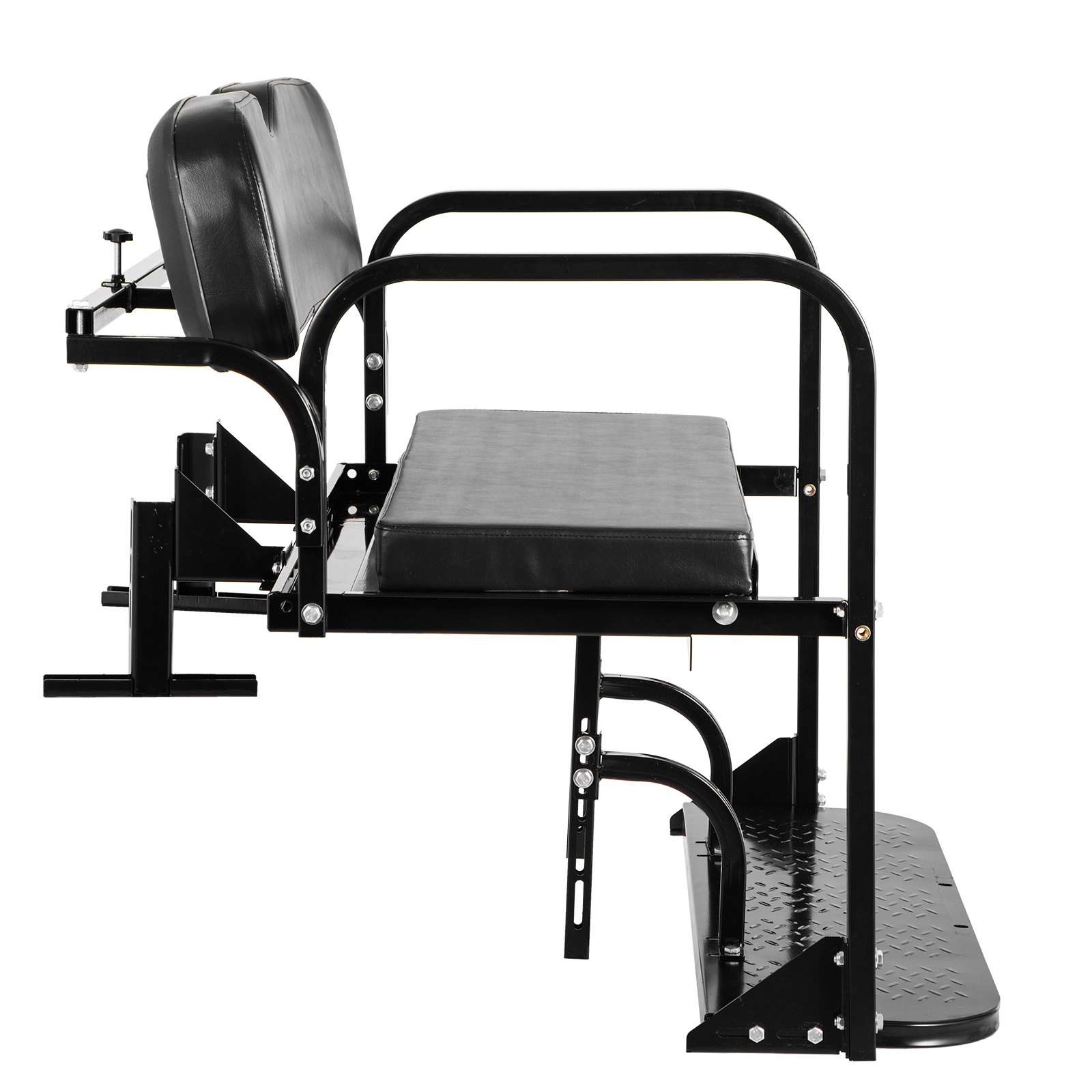 VEVOR Asiento trasero para carrito de golf, asiento trasero para carrito de golf para Yamaha G2 y G9, carrito de golf de gas/eléctrico, asiento trasero para carrito de golf resistente, capacidad de 1102 libras, kit de asiento trasero plegable de acero negro para carrito de golf