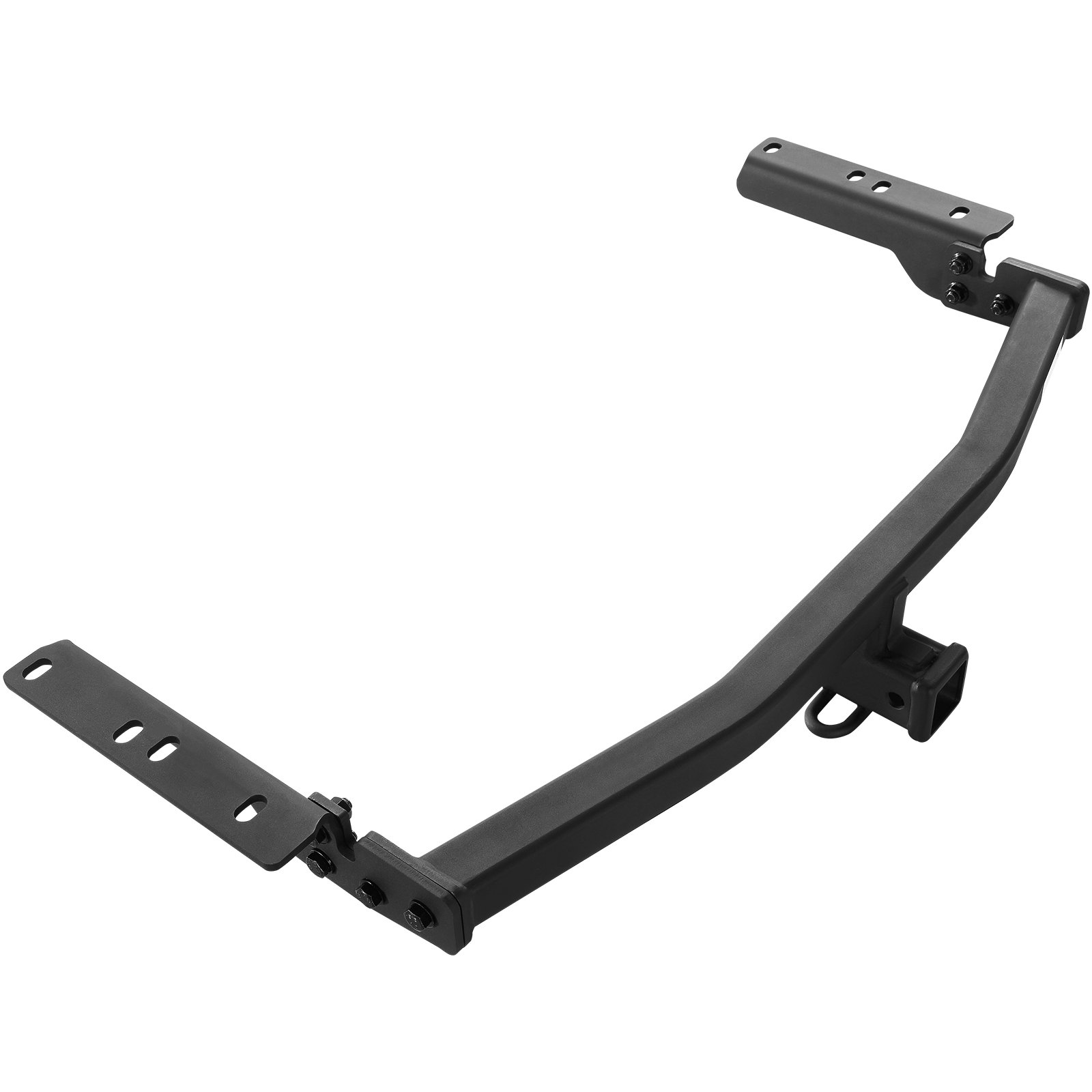 Enganche de remolque VEVOR clase 3 negro con orificios de montaje y tubo receptor, adecuado para remolque pesado.