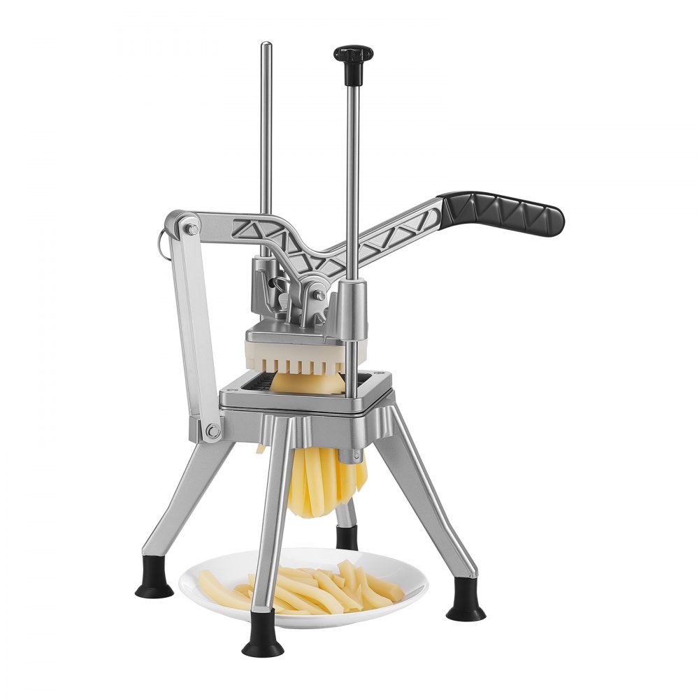 VEVOR Cortador de Patatas Fritas con Cuchilla de Acero Inoxidable 0,9 cm, Cortadora de Patatas con Mango Ergonómico y Patas de Goma Antideslizantes, Cortador de Verduras para Restaurantes, Cocinas