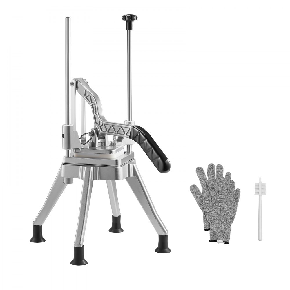 VEVOR Cortador de Patatas Fritas con Cuchilla de Acero Inoxidable 0,9 cm, Cortadora de Patatas con Mango Ergonómico y Patas de Goma Antideslizantes, Cortador de Verduras para Restaurantes, Cocinas