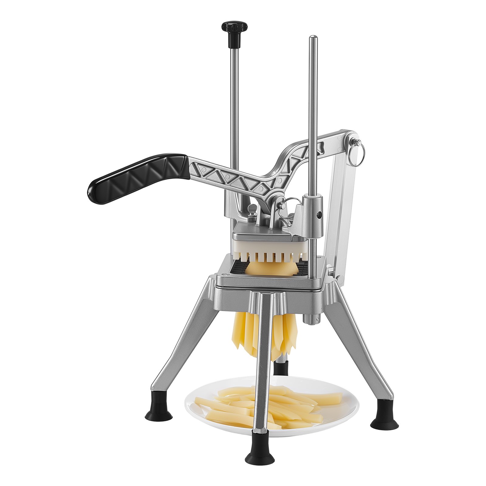 VEVOR Cortador de Patatas Fritas con Cuchilla de Acero Inoxidable 0,9 cm, Cortadora de Patatas con Mango Ergonómico y Patas de Goma Antideslizantes, Cortador de Verduras para Restaurantes, Cocinas