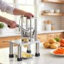 VEVOR Cortador de Patatas Fritas con 4 Cuchillas de Repuesto 0,9 cm, 0,6 cm, 6 Cuñas y Descorazonador de 6 Cuñas, Cortadora de Verduras Soporte Estable en 4 Esquinas para Restaurantes, Cocinas