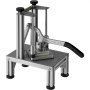 Cortador de papas fritas comercial VEVOR con 4 cuchillas de repuesto, cuchillas de 1/4″ y 3/8″, cortador de dados fácil, rebanador de 6 gajos y descorazonador de manzanas de 6 gajos, cortador de papas con limón para papas fritas con bandeja y asa.