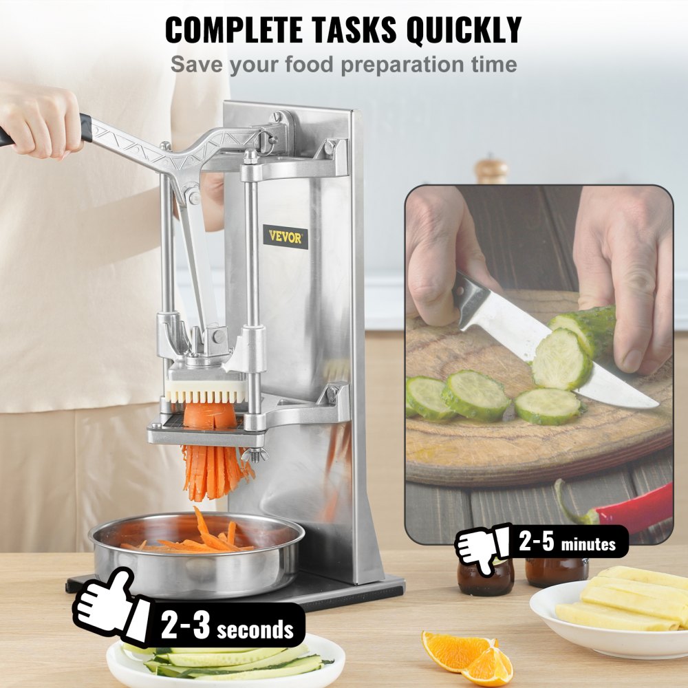 Cortador de patatas fritas VEVOR: corta verduras rápidamente con esta eficiente herramienta de cocina.