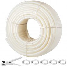Tubería VEVOR PEX, tubería PEX de 1 pulgada x 500 pies, tubería PEX-B blanca sin barrera de oxígeno, línea de agua PEX flexible para manguera de alcantarillado RV, plomería, calefacción radiante