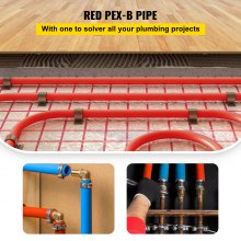 Tubería VEVOR PEX, tubería PEX de 1 pulgada x 500 pies, tubería PEX-B roja sin barrera de oxígeno, línea de agua PEX flexible para manguera de alcantarillado RV, plomería, calefacción radiante