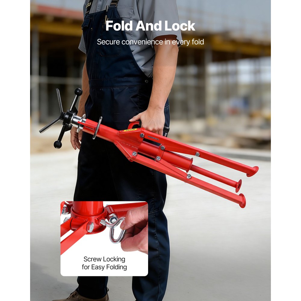 VEVOR V Head Pipe Stand 1/8-12 inch Capacity, Adjustable Height 28-52 inch, Pipe Jack Stands 2500 lbs Load Capacity, Portable Folding Pipe Stands, Carbon Steel Body More Durable