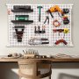 VEVOR Organizador de pared de tablero perforado de 48 x 32 pulgadas, 495 libras de carga para garaje, organizador de tablero perforado de metal, kit de almacenamiento de herramientas de 37 piezas con