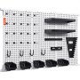 VEVOR Organizador de pared de tablero perforado de 48 x 32 pulgadas, 495 libras de carga para garaje, organizador de tablero perforado de metal, kit de almacenamiento de herramientas de 37 piezas con