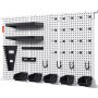 VEVOR Organizador de pared de tablero perforado de 48 x 32 pulgadas, 495 libras de carga para garaje, organizador de tablero perforado de metal, kit de almacenamiento de herramientas de 37 piezas con