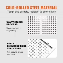 VEVOR Organizador de pared de tablero perforado de 48 x 32 pulgadas, 495 libras de carga para garaje, organizador de tablero perforado de metal, kit de almacenamiento de herramientas de 37 piezas con