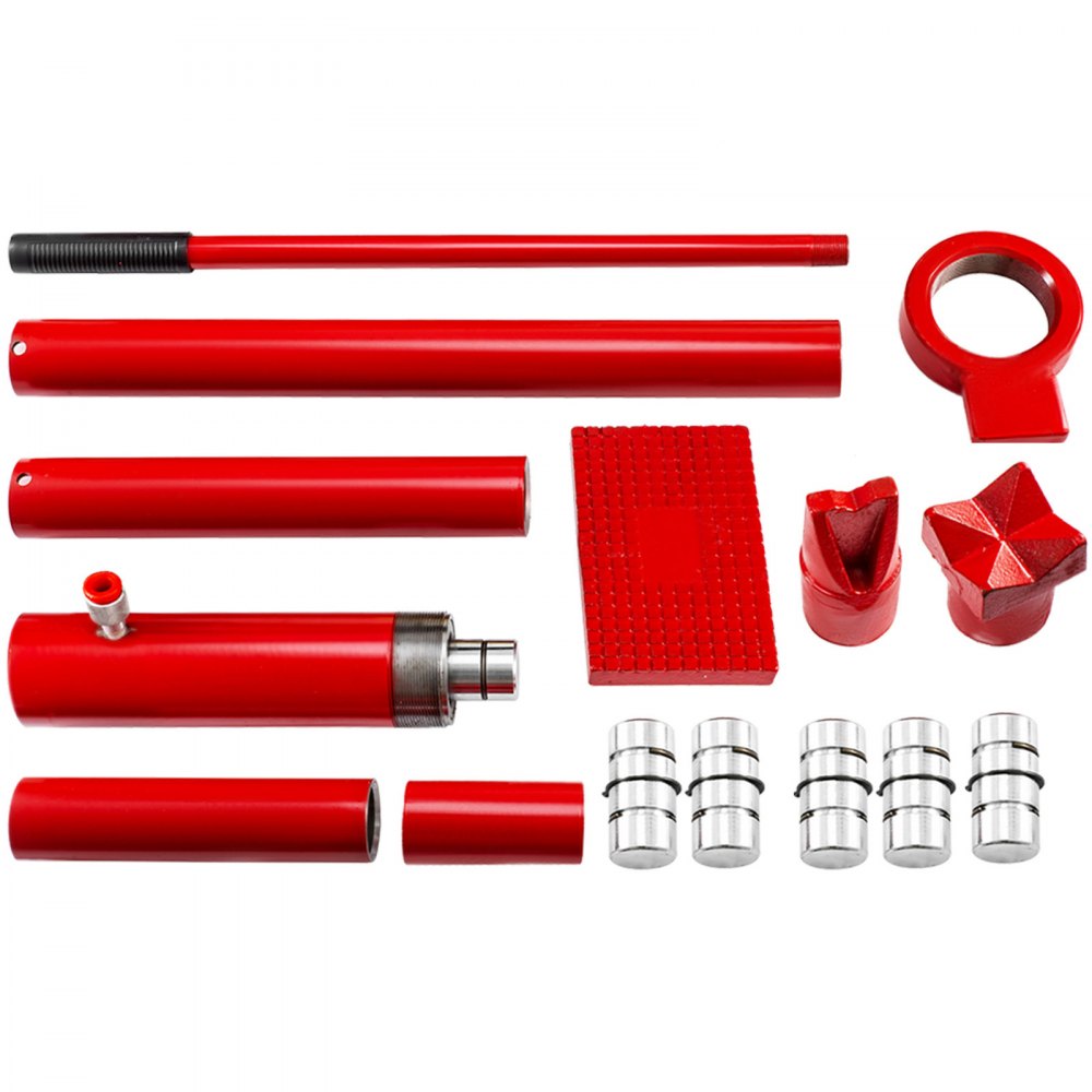 VEVOR 20 Ton Porta Power Kit 1.4M Manguera de aceite Hidráulico Car Jack Ram 13.78 pulgadas Altura de elevación Autobody Frame Repair Herramientas eléctricas para Loadhandler Truck Bed Descargador Granja Equipo hidráulico Construcción