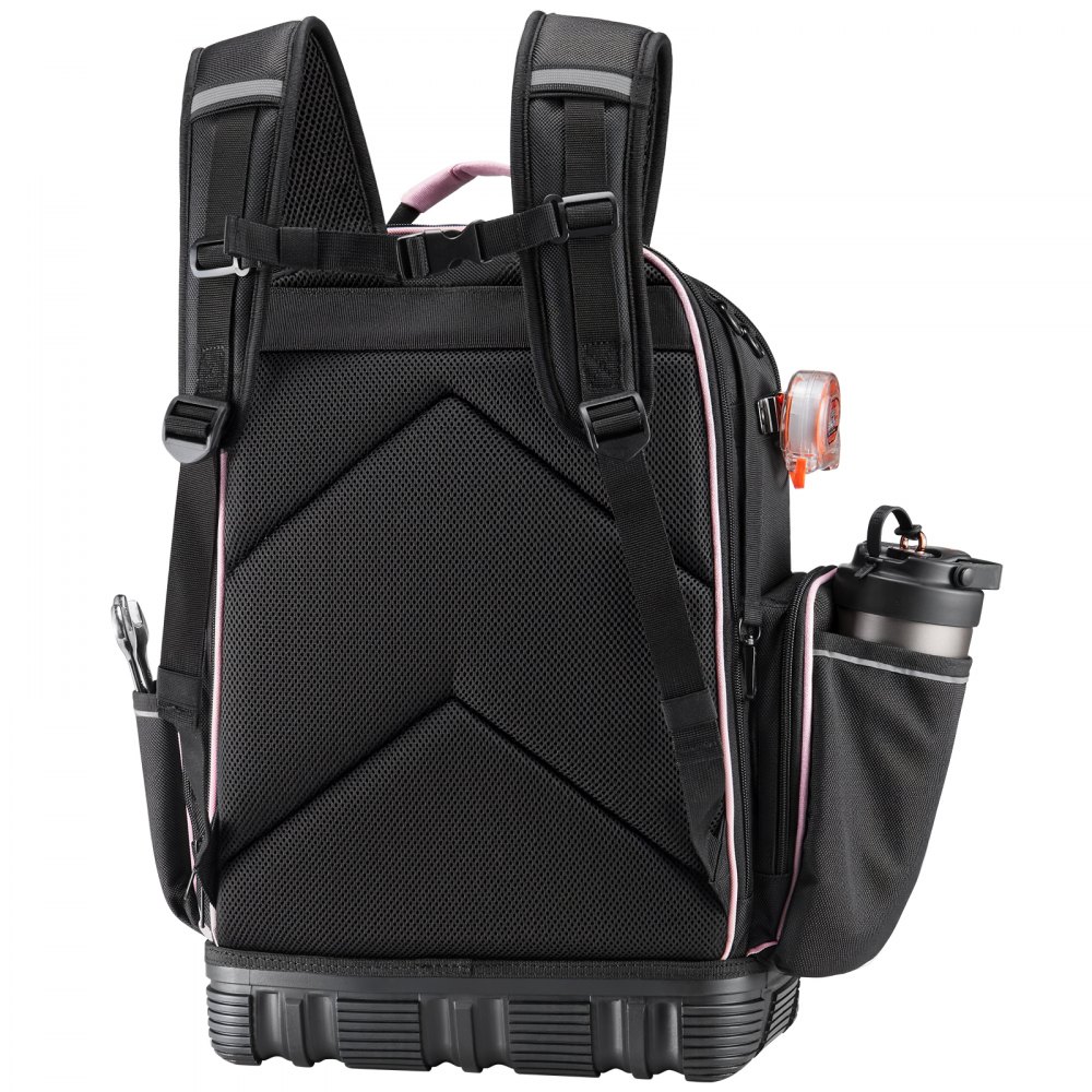 Mochila portaherramientas VEVOR, 56 bolsillos, organizador de herramientas de alta resistencia, bolsa de trabajo con compartimento para portátil y base moldeada, mochila para electricistas, reparadores y técnicos de climatización.