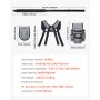 Cinturón de herramientas VEVOR, 22 bolsillos, bolsa de herramientas con tirantes para hombre, resistente, ajustable, para electricistas, carpinteros, construcción, organizador de delantal de trabajo, cintura ajustable de 81 a 172 cm.
