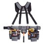 VEVOR Tool Belt, 22 Pockets Tool Pouch with Suspenders for Men, Heavy Duty Adjustable Utility Belt Bag Suspenders for Electrician, Carpenter, Construction, Work Apron Organizer Waist Adjust 32 to 68in