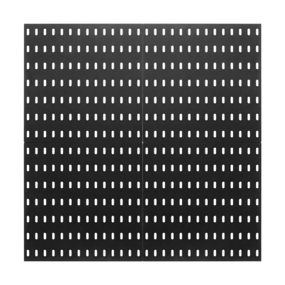 Kit de combinación de tablero perforado de 11 x 11 pulgadas, tablero perforado de plástico de 4 paneles, organizador de pared, color negro