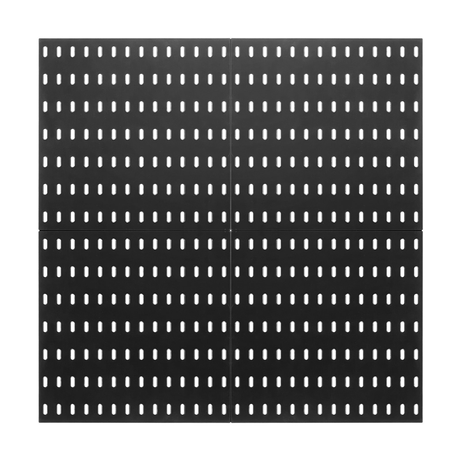 Kit de combinación de tablero perforado de 11 x 11 pulgadas, tablero perforado de plástico de 4 paneles, organizador de pared, color negro