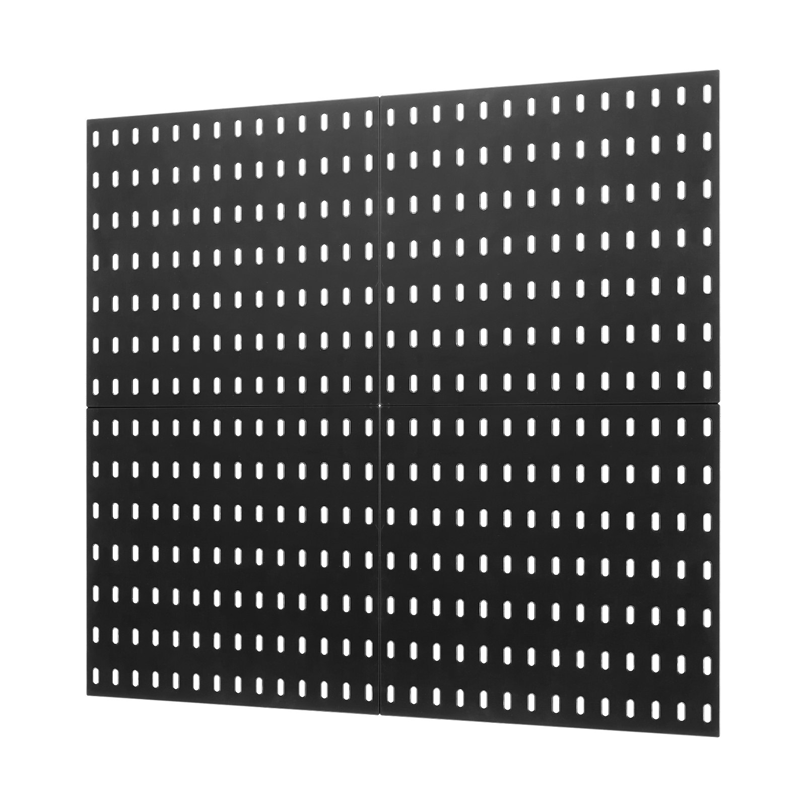 Kit de combinación de tablero perforado de 11 x 11 pulgadas, tablero perforado de plástico de 4 paneles, organizador de pared, color negro