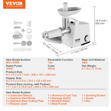 Colador de tomates eléctrico VEVOR de 4 libras por minuto, máquina para hacer salsa de tomate de 300 W para el hogar