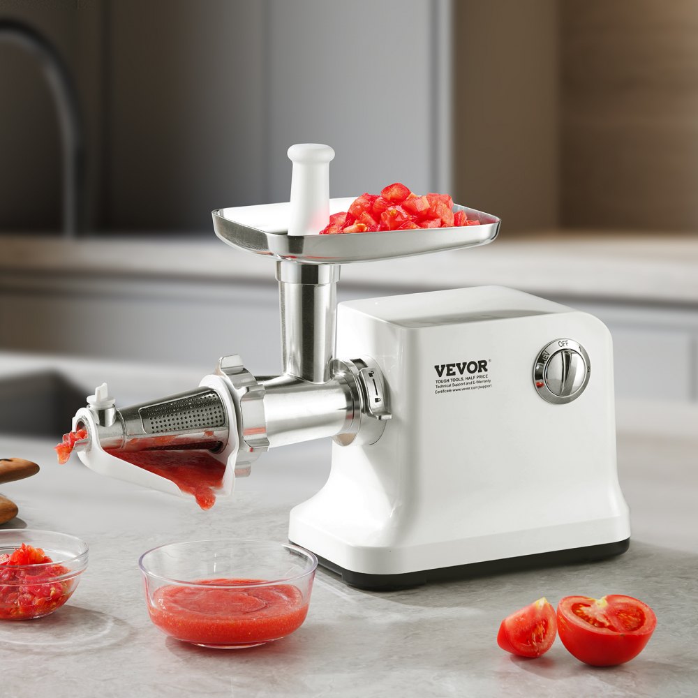 Colador de tomates eléctrico VEVOR, máquina para hacer salsa de tomate de 700 W, colador de alimentos y máquina para hacer salsas de 5,5 LBS/min, molinillo de alimentos con motor de cobre puro con función inversa para salsa de tomate, fresa y arándanos