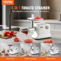 Colador de tomates eléctrico VEVOR, máquina para hacer salsa de tomate de 700 W, colador de alimentos y máquina para hacer salsas de 5,5 LBS/min, molinillo de alimentos con motor de cobre puro con función inversa para salsa de tomate, fresa y arándanos