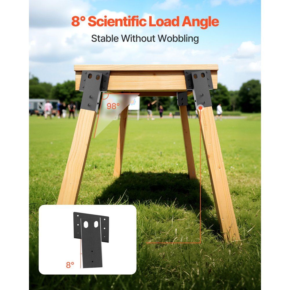 Soportes VEVOR para persianas de ciervos, soporte de plataforma exterior de 3,6 x 3,6 pulgadas, compatible con madera de 88,9 x 88,9 mm, capacidad de 1000 kg, soportes de elevador de acero para persianas de ciervos, persianas de caza y casetas de tiro, 4 unidades