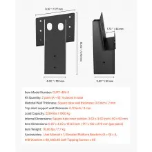 Soportes de plataforma de ángulo compuesto para madera de 3,5 x 3,5 pulgadas (88,9 x 88,9 mm), 4 unidades