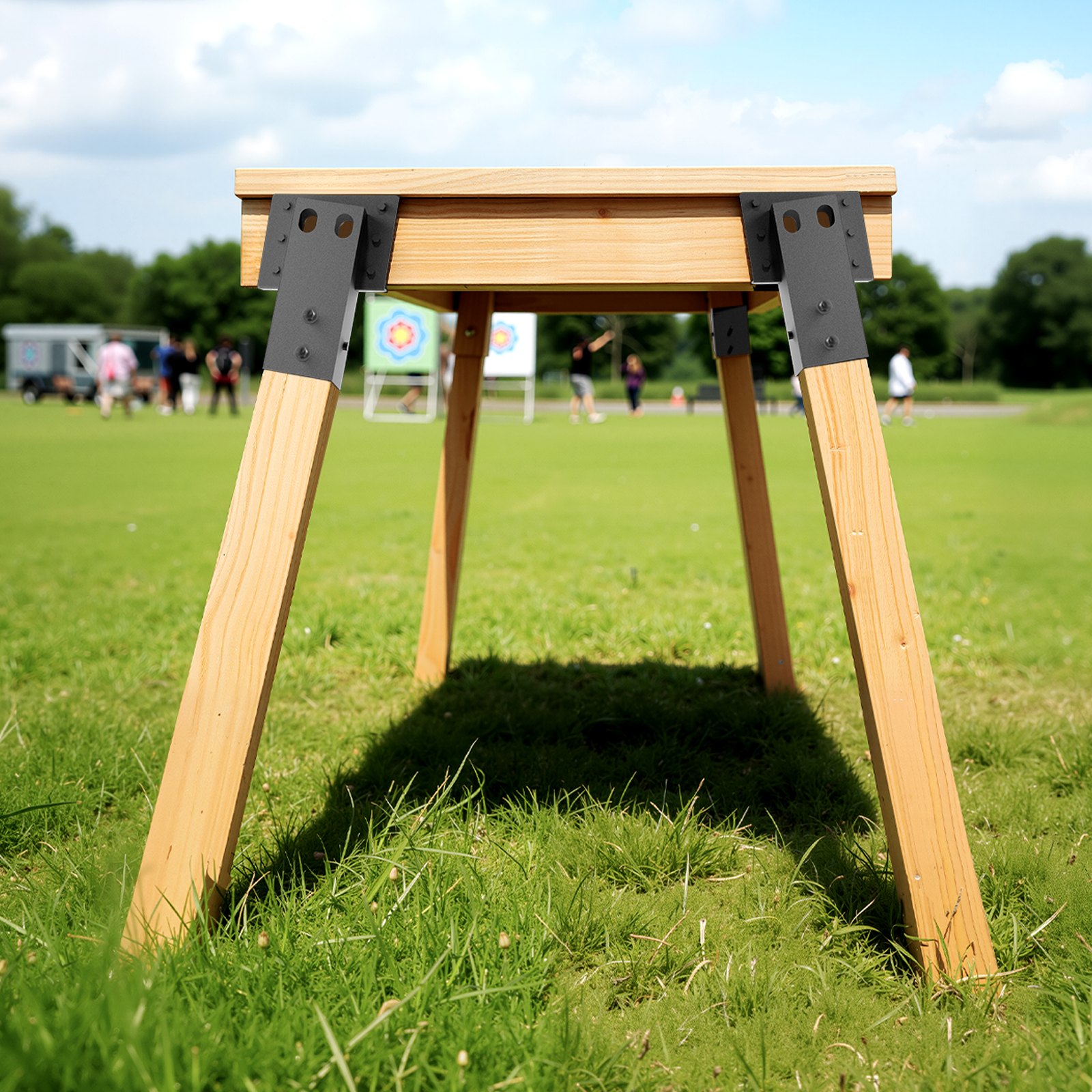 Soportes VEVOR para persianas de ciervos, soporte de plataforma exterior de 3,6 x 3,6 pulgadas, compatible con madera de 88,9 x 88,9 mm, capacidad de 1000 kg, soportes de elevador de acero para persianas de ciervos, persianas de caza y casetas de tiro, 4 unidades