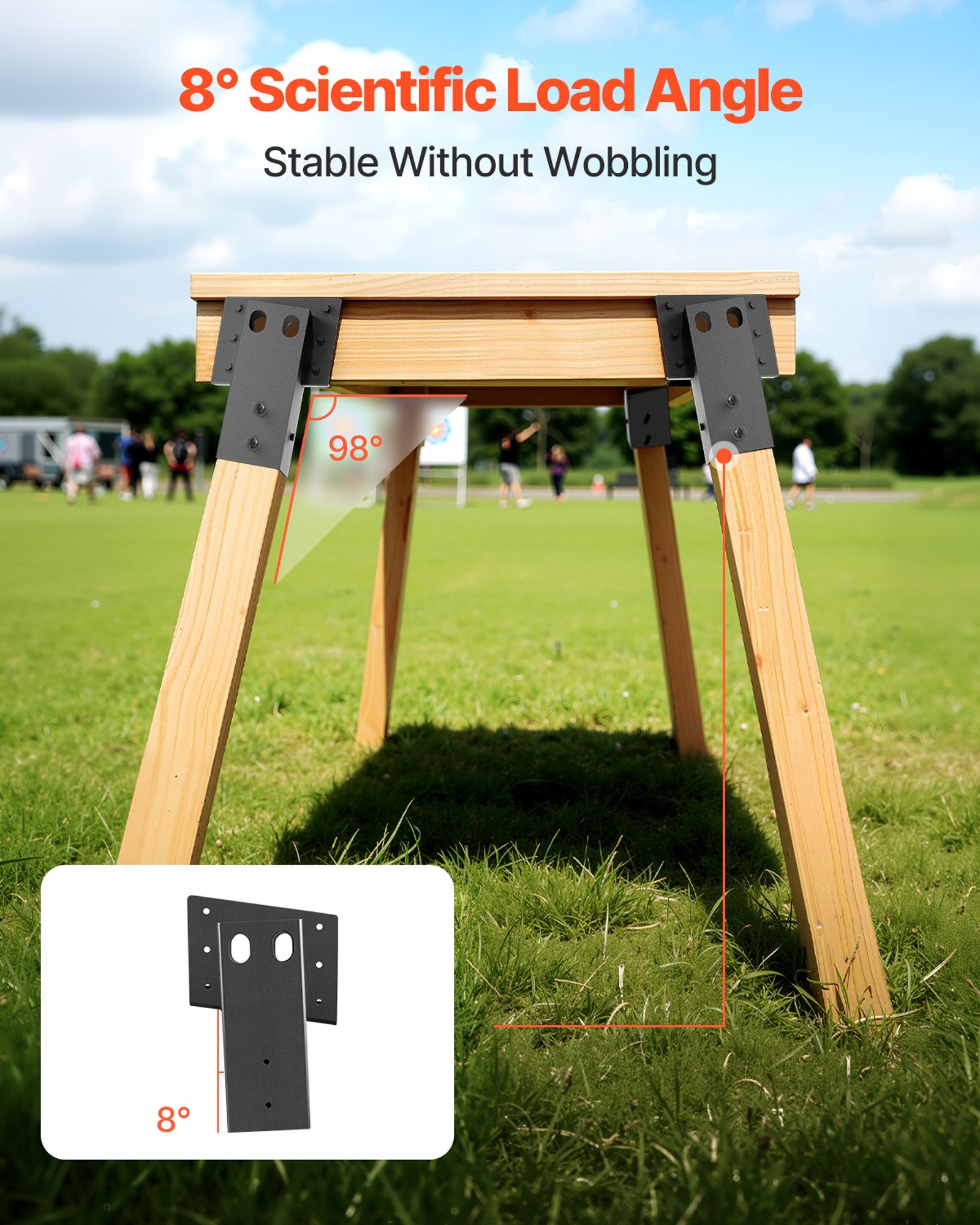 Soportes VEVOR para persianas de ciervos, soporte de plataforma exterior de 3,6 x 3,6 pulgadas, compatible con madera de 88,9 x 88,9 mm, capacidad de 1000 kg, soportes de elevador de acero para persianas de ciervos, persianas de caza y casetas de tiro, 4 unidades