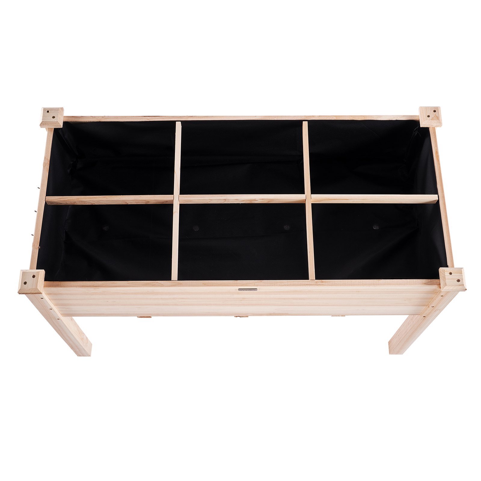 VEVOR Cama de jardín elevada, 3,9 x 1,9 x 2,5 pies, jardinera de madera, cajas elevadas para plantar al aire libre con patas, para cultivar flores/verduras/hierbas en patio trasero/jardín/patio/balcón