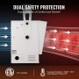 Calentador de garaje eléctrico VEVOR con doble protección de seguridad, certificación ETL, protección contra sobrecalentamiento a más de 65 °F.