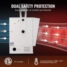 VEVOR Calentador eléctrico de garaje, calentador digital de 10000 vatios con ventilador forzado para montaje en pared/techo, con control remoto, protección contra sobrecalentamiento, calentador cableado con temporizador de 9 horas, ideal para taller, certificación ETL