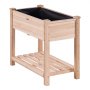 Cama de jardín VEVOR con jardinera elevada de madera y estante inferior de listones, ideal para jardinería.
