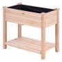 Cama de jardín de madera VEVOR con estante de listones, revestimiento negro, jardinera elevada para jardinería doméstica.