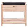Cama de jardín VEVOR en acabado de madera natural con forro negro y estante inferior de láminas.