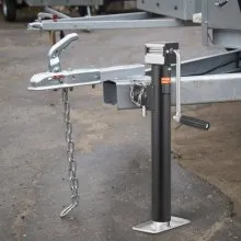 Gato de remolque VEVOR, gato de lengüeta de remolque para soldar, capacidad de peso de 5000 lb, soporte de gato de remolque con asa para levantar remolque de caravana, remolque de caballos, remolque utilitario, remolque de yate