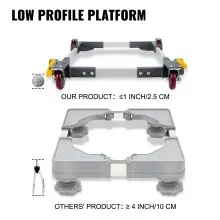VEVOR Base móvil universal ajustable Capacidad de carga de 1500 LBS Base móvil de servicio pesado Base móvil rodante con palancas de bloqueo, utilizada para movilizar equipos de carpintería, refrigerador, lavadora