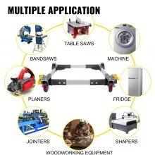 VEVOR Base móvil universal ajustable Capacidad de carga de 1500 LBS Base móvil de servicio pesado Base móvil rodante con palancas de bloqueo, utilizada para movilizar equipos de carpintería, refrigerador, lavadora