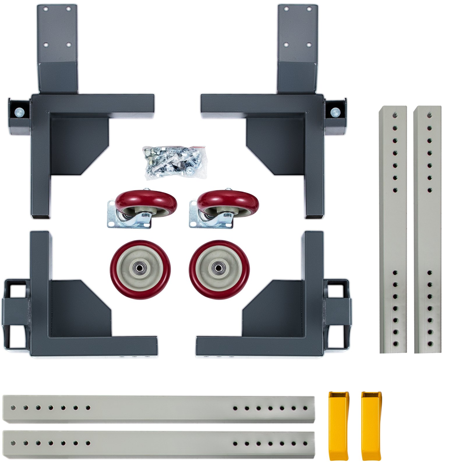 Base móvil universal ajustable VEVOR con capacidad de carga de 680 kg. Base móvil resistente con ruedas y palancas de bloqueo, ideal para mover equipos de carpintería, refrigeradores y lavadoras.