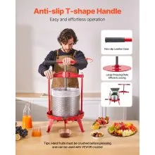Prensa manual para vino de frutas Prensa para hacer vino 3,69 gal/14 l Acero inoxidable