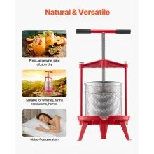 Prensa manual para vino de frutas Prensa para hacer vino 3,69 gal/14 l Acero inoxidable